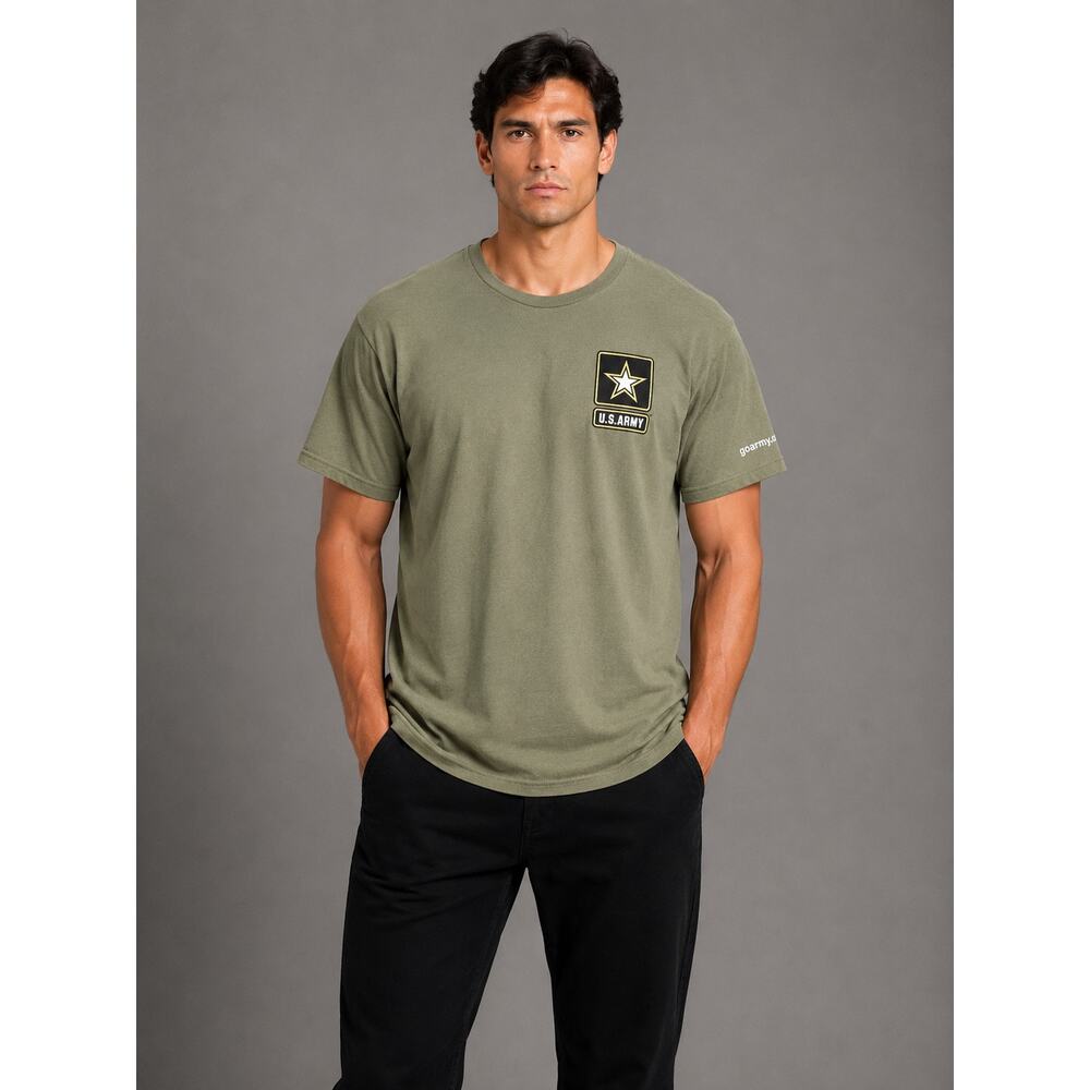 U.S. Army Official Graphic T-Shirt Men's Large Green Short Sleeve Logo Tee #S20a
